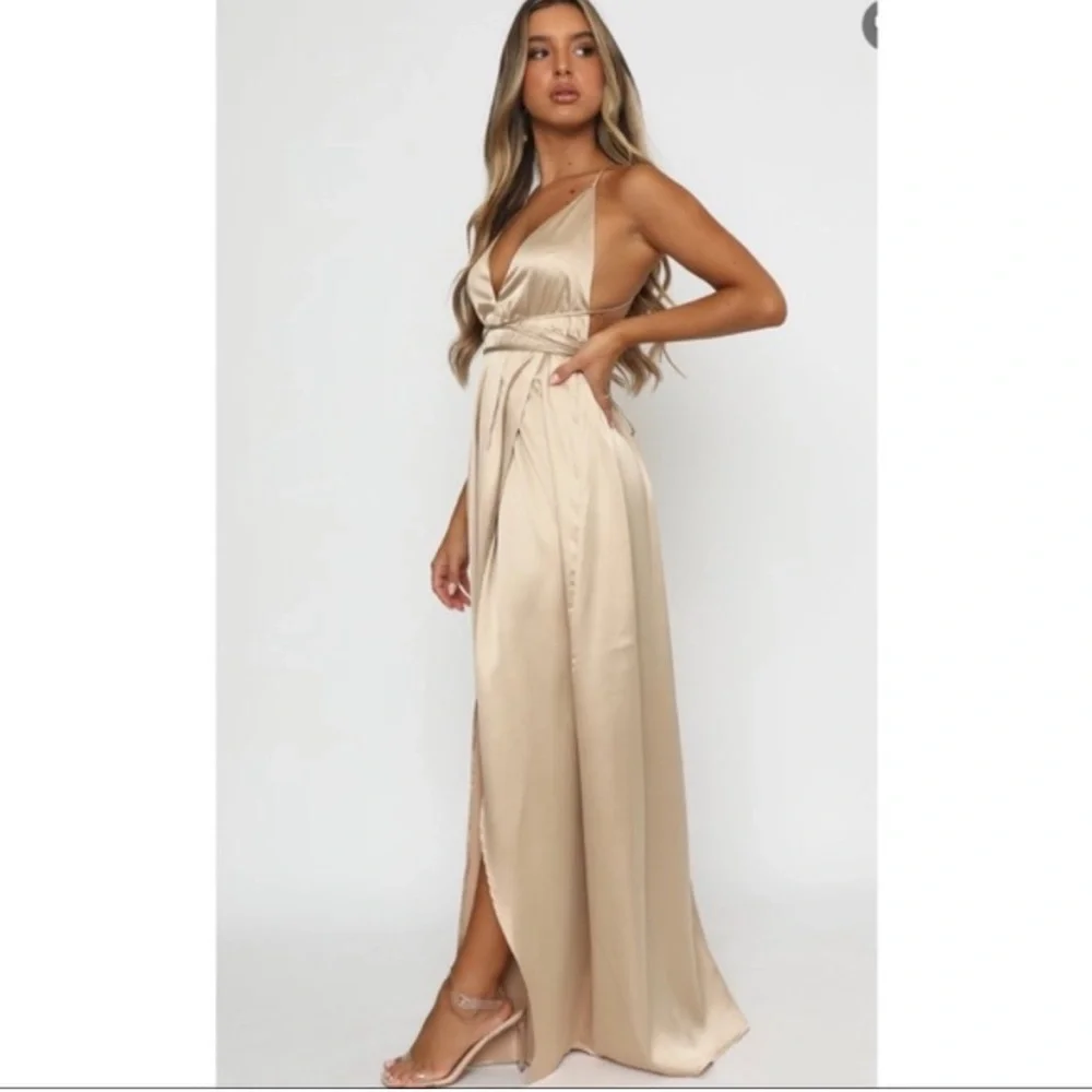 WHITE FOX ENDLESS LOVE MAXI CHAMPAGNE NWT SMALL - Picture 2 of 5